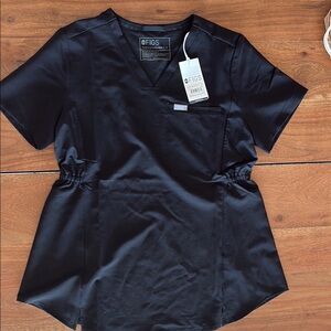 Figs Black Octavia Maternity Scrub Top